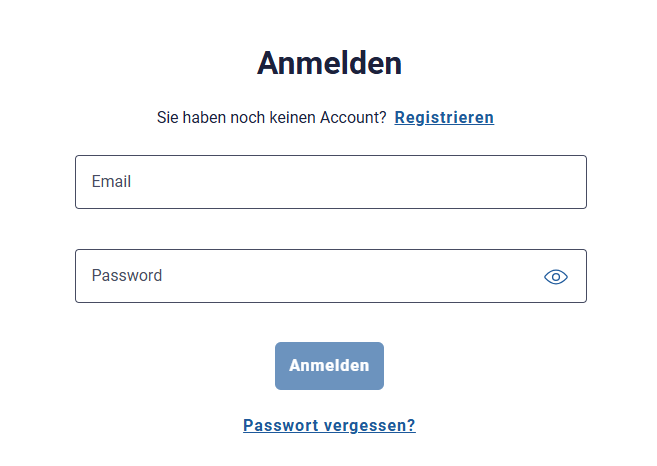 Zu sehen ist im Prozess der Bankanbindung in BuchhaltungsButler die Anmeldemaske von Qwist. Man kann sich hier für einen neuen Account registrieren oder bei einem bestehende Account anmelden.