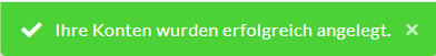 Hier sehen Sie im Prozess der Bankenanbindung über Qwist in BuchhaltungsButler die Erfolgsmeldung, dass das Konto erfolgreich verknüpft wurde.