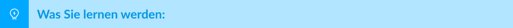 Was Sie lernen werden: